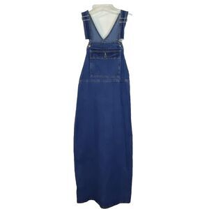 Vintage 70s 80s Denim Jean Overalls Crossroad Dress Small Made in USA New No Tag